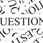 Text collage featuring the word "QUESTION" in bold, surrounded by various orientations of the word, symbolizing inquiries related to plumbing and HVAC services.